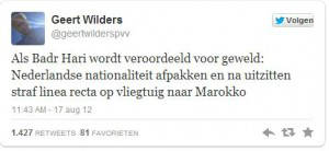 Tweet Geert Wilders
